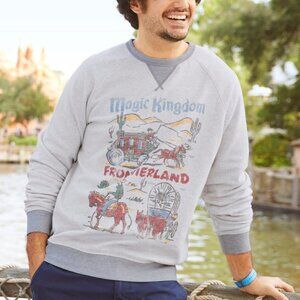 Disneyland x Junk Food Parks Unisex Sweatshirt Magic Kingdom Frontierland Size M